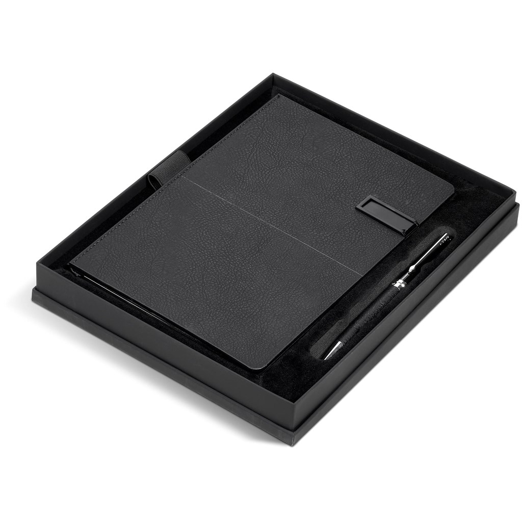 Burnt Orange Corinthia Flash Drive Notebook & Pen Set - 32GB