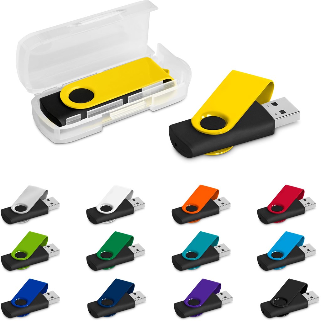 Burnt Orange Axis Gyro Black Flash Drive - 8GB