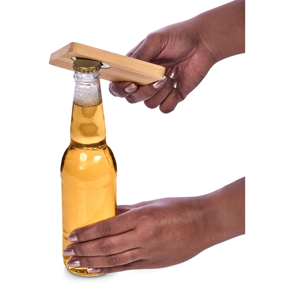 Burnt Orange Drifter Bamboo Bottle Opener Coaster
