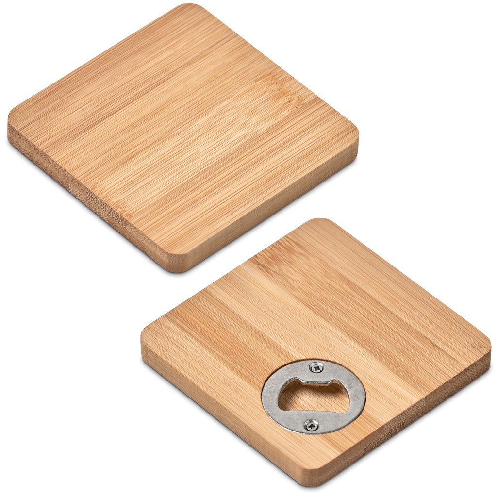 Burnt Orange Drifter Bamboo Bottle Opener Coaster