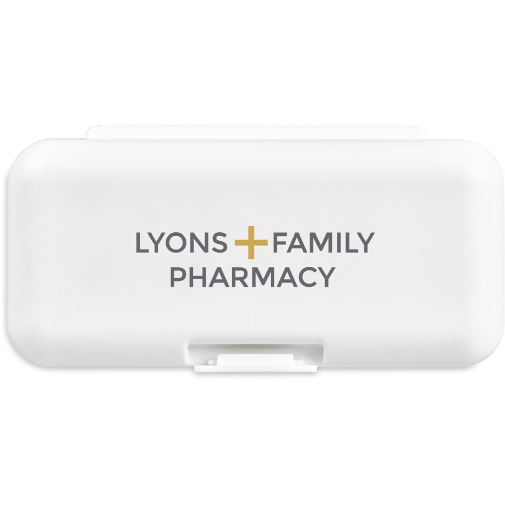 Burnt Orange Grid Travel Pill Box