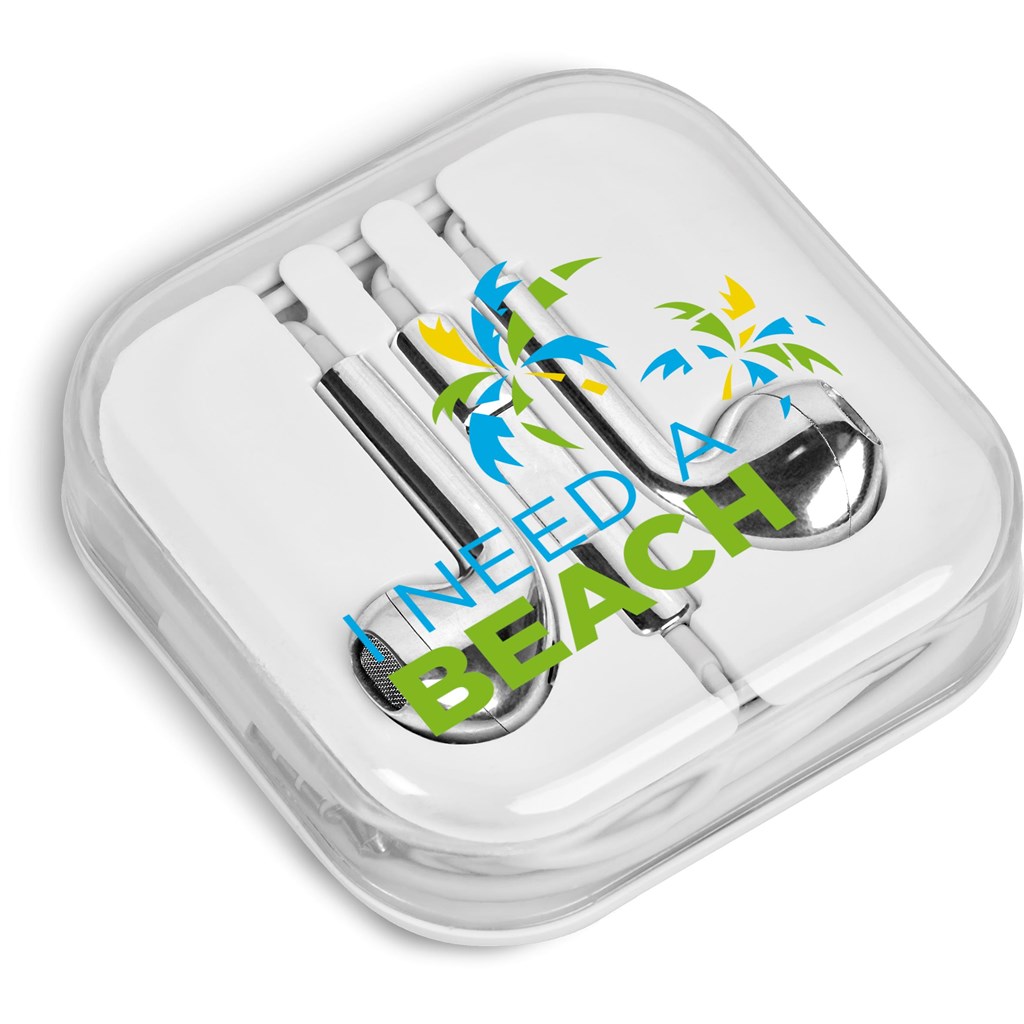 Burnt Orange Poprock Earbuds - Silver