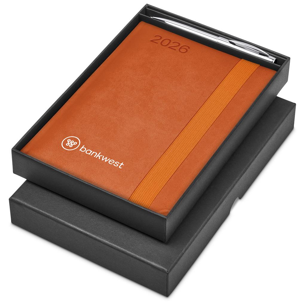 Burnt-Orange Advantage A5 2026 Diary & Cypher Pen Set