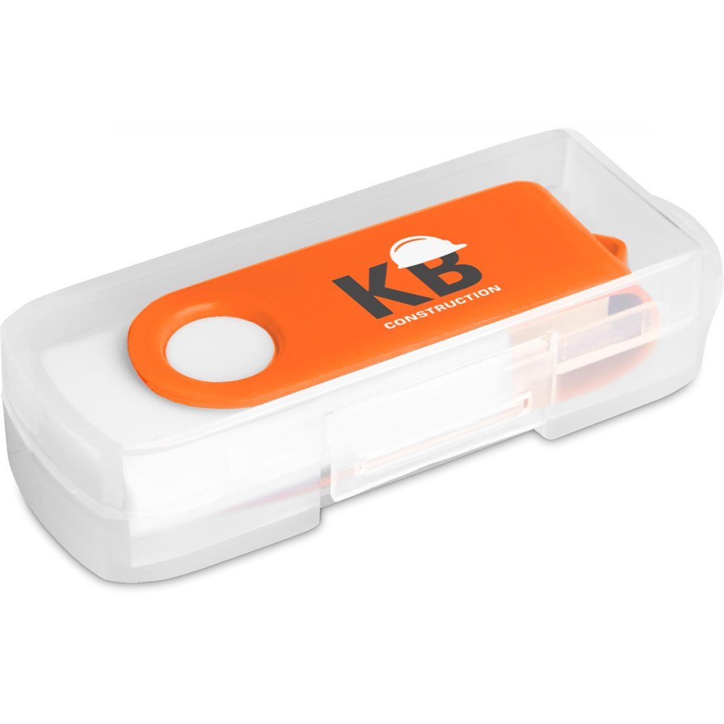 Burnt Orange Axis Gyro White Flash Drive - 8GB
