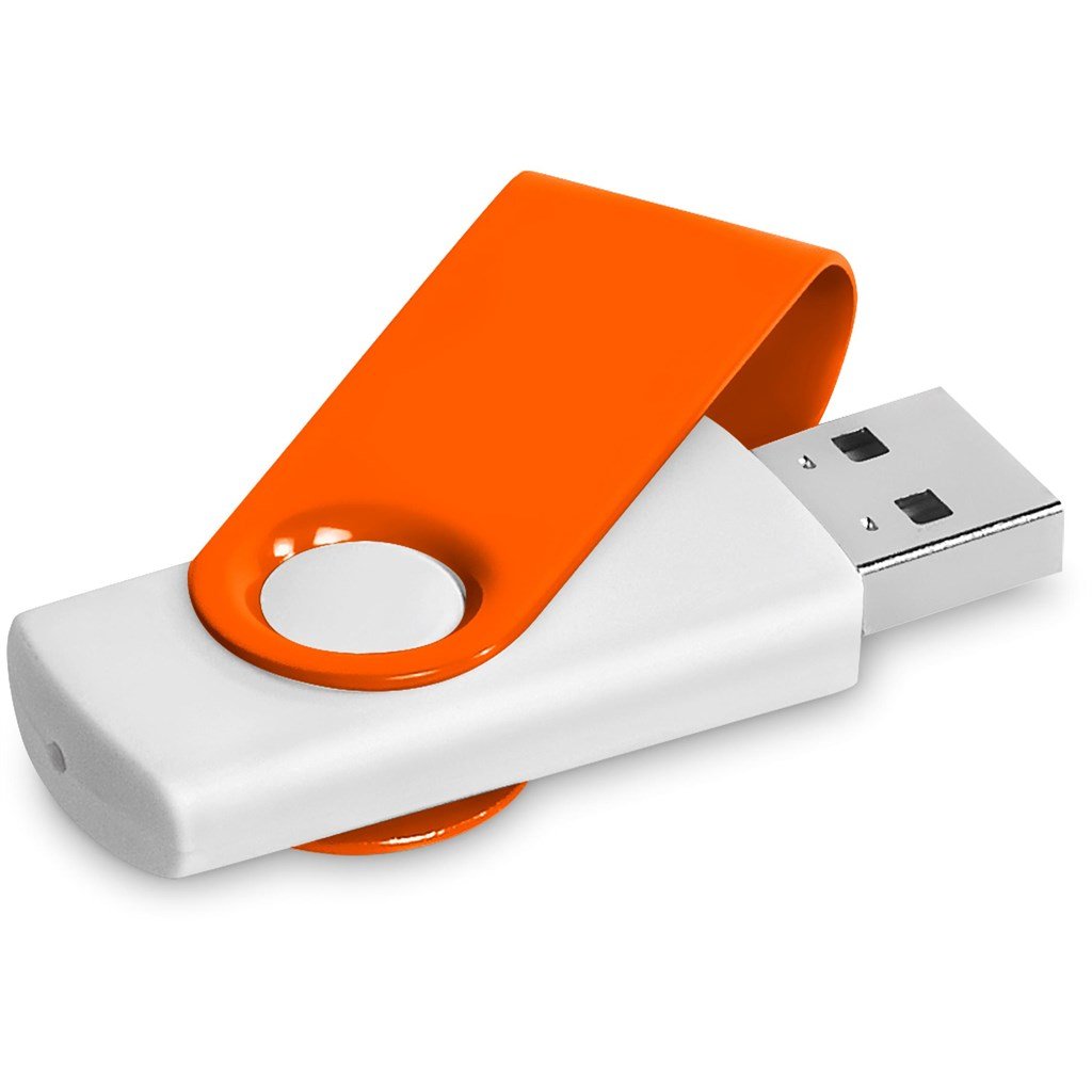 Burnt Orange Axis Gyro White Flash Drive - 8GB