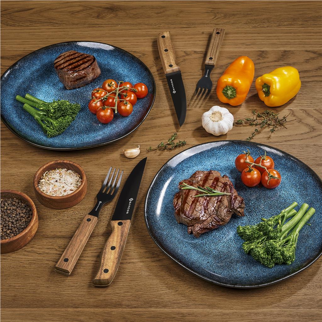 Burnt-Orange Ermelo Steak Knife and Fork Set