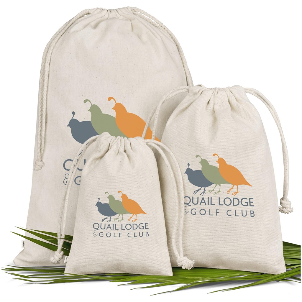 Burnt Orange Chikara Maxi Cotton Drawstring Pouch