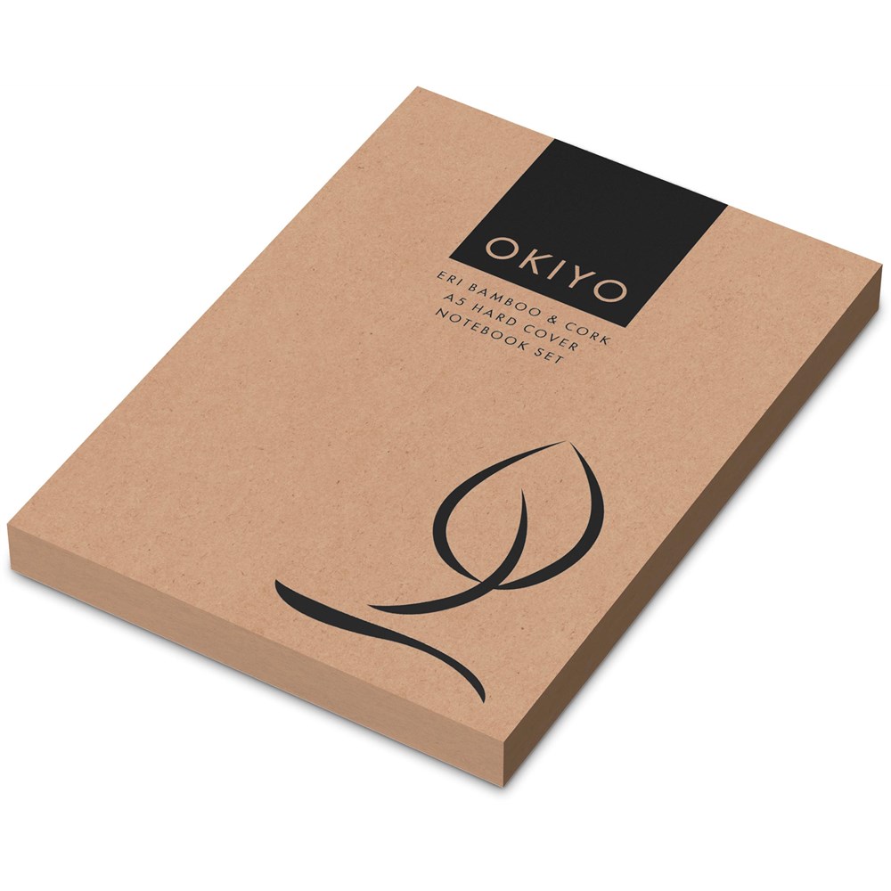 Burnt Orange Eri Bamboo & Cork Notebook & Pen Set