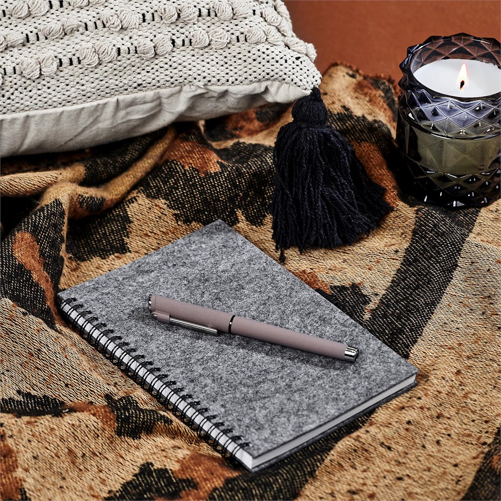 Burnt Orange Fuji Recycled PET Felt A5 Spiral Notebook