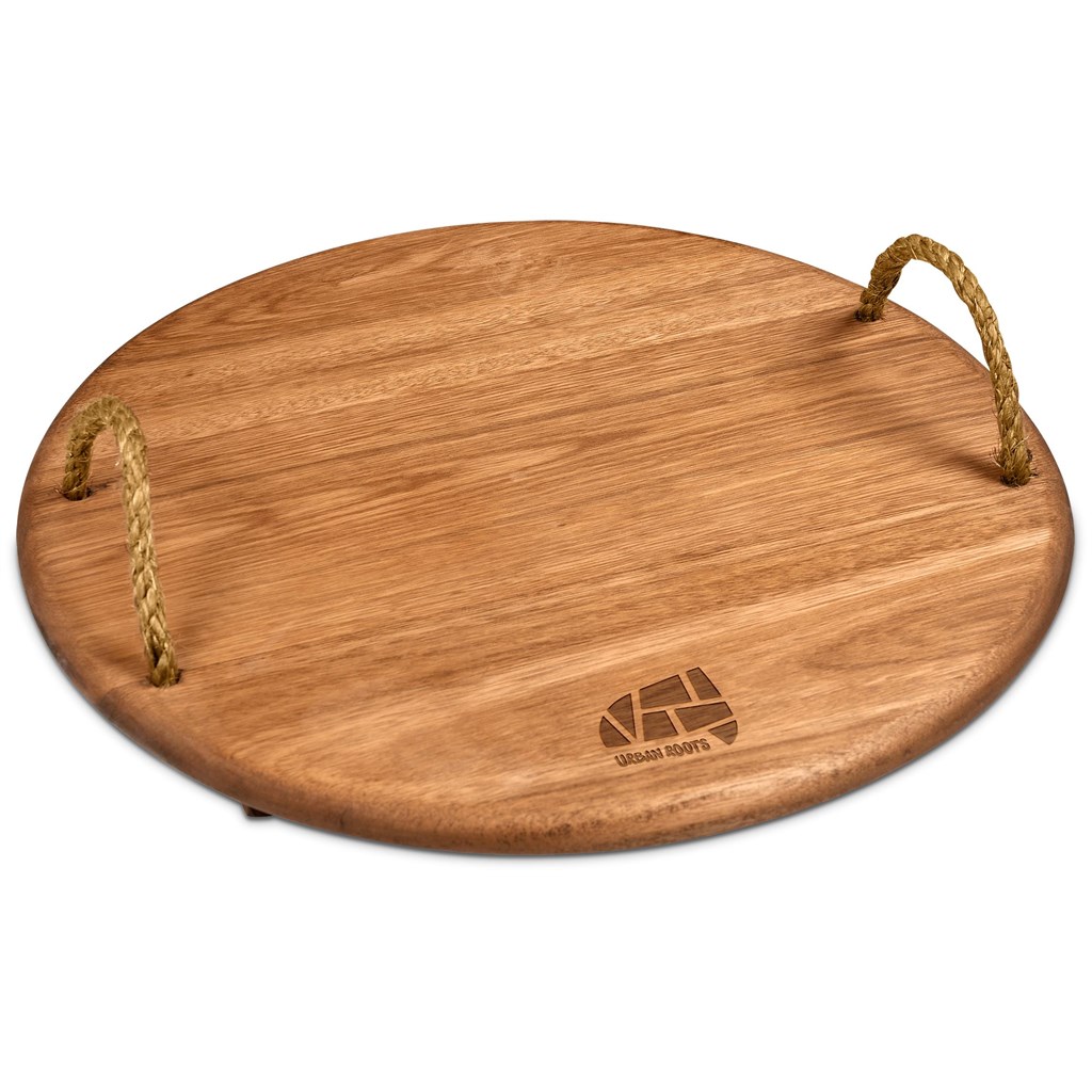 Burnt Orange Homegrown Medium Round Hardwood Food Platter
