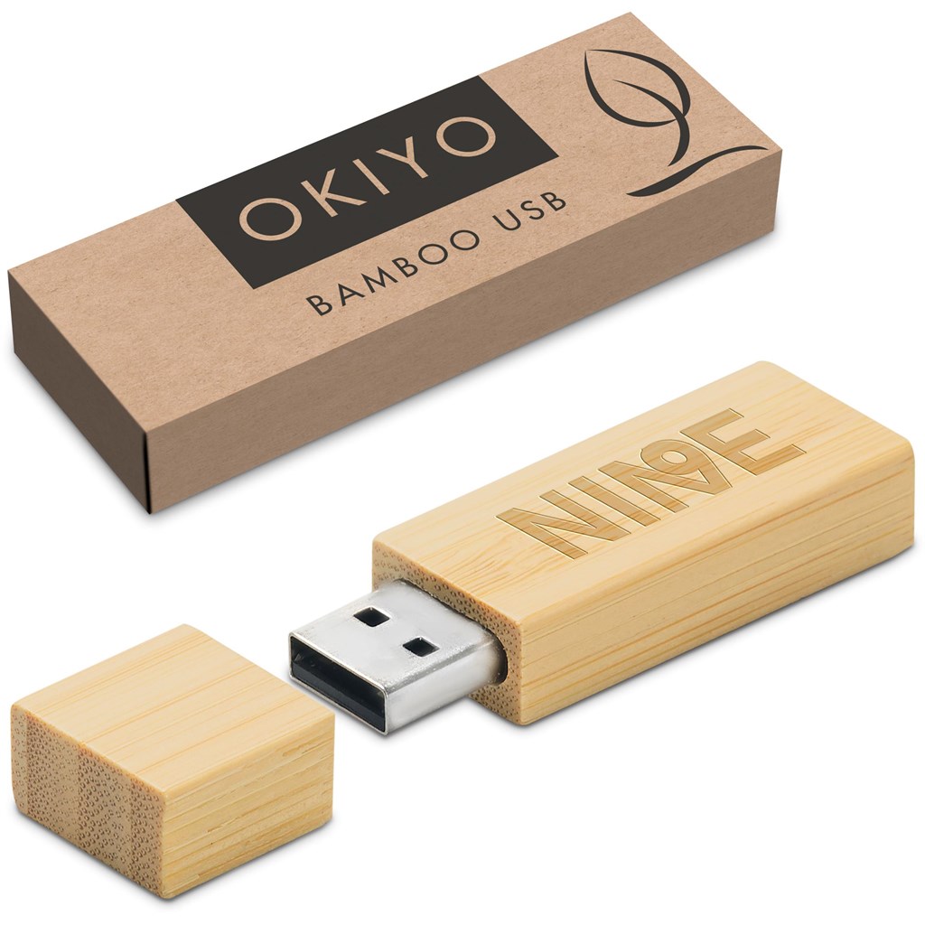 Burnt Orange Komorebi Bamboo Flash Drive - 16GB