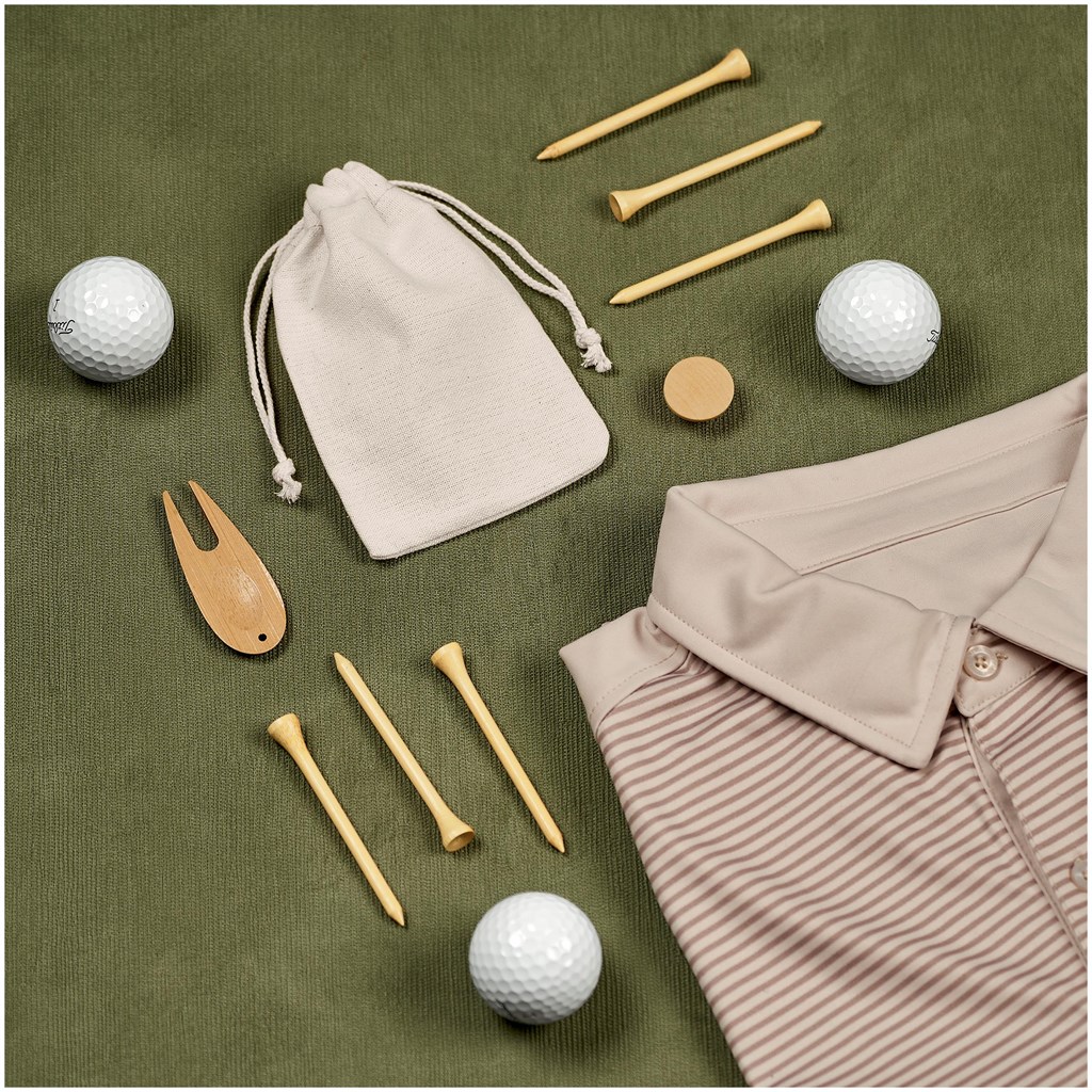 Burnt Orange Nikko Bamboo Golf Accessories Set