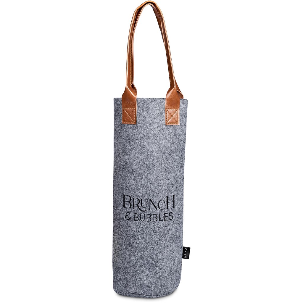 Burnt Orange Tahada RPET Felt Wine Tote