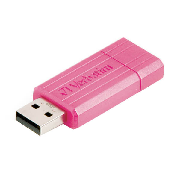 Verbatim 8GB Pinstripe USB - Hot Pink (47397)